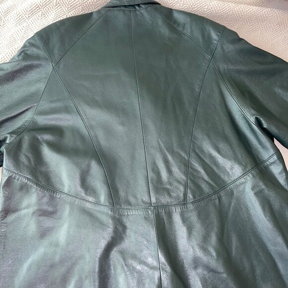 Llonardos Vintage Womens Jacket Size Large Green Leather Pockets Canada - Picture 10 of 12